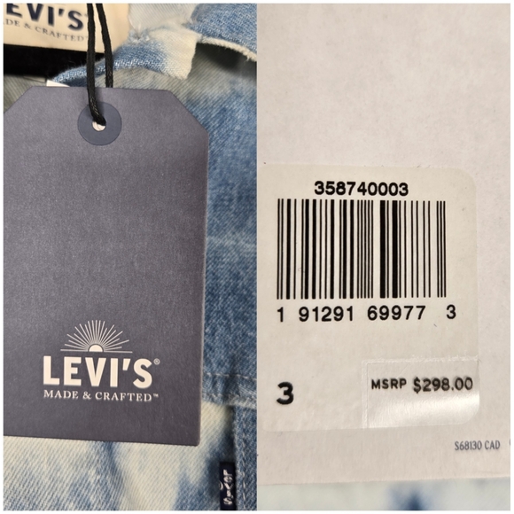 Levi's Made & Crafted Trucker Jean Jacket Blue Tie Dye Womens Size XL NEW $298 - Picture 8 of 16